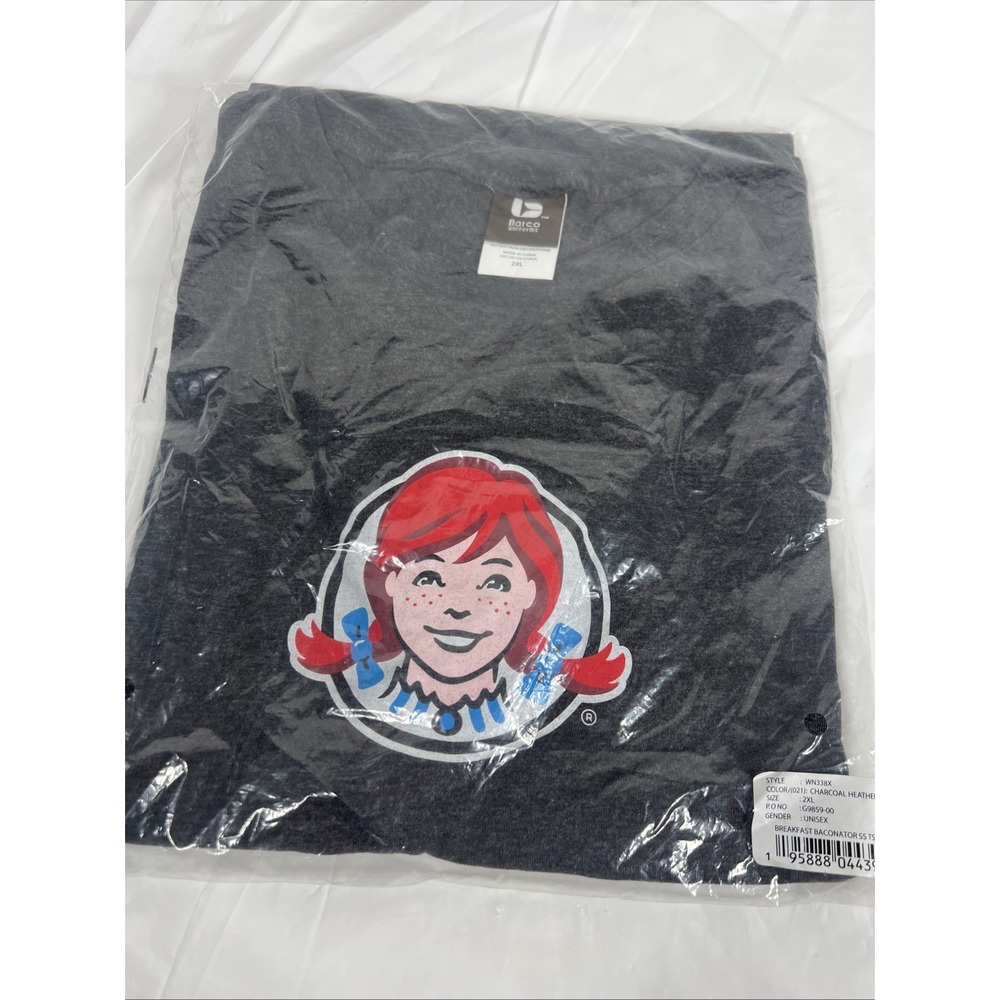 Barco Uniforms Wendy's Employee T-Shirt‎ Charcoal Size 2XL  NEW